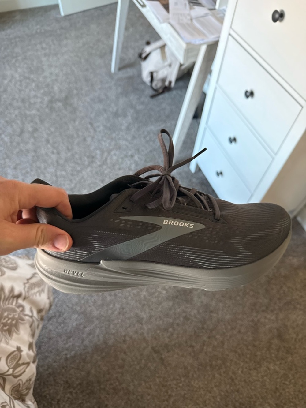 Brooks Gray Athletic Running Shoe with Subtle Silver Accent